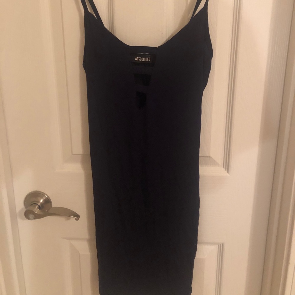 Navy blue body con dress